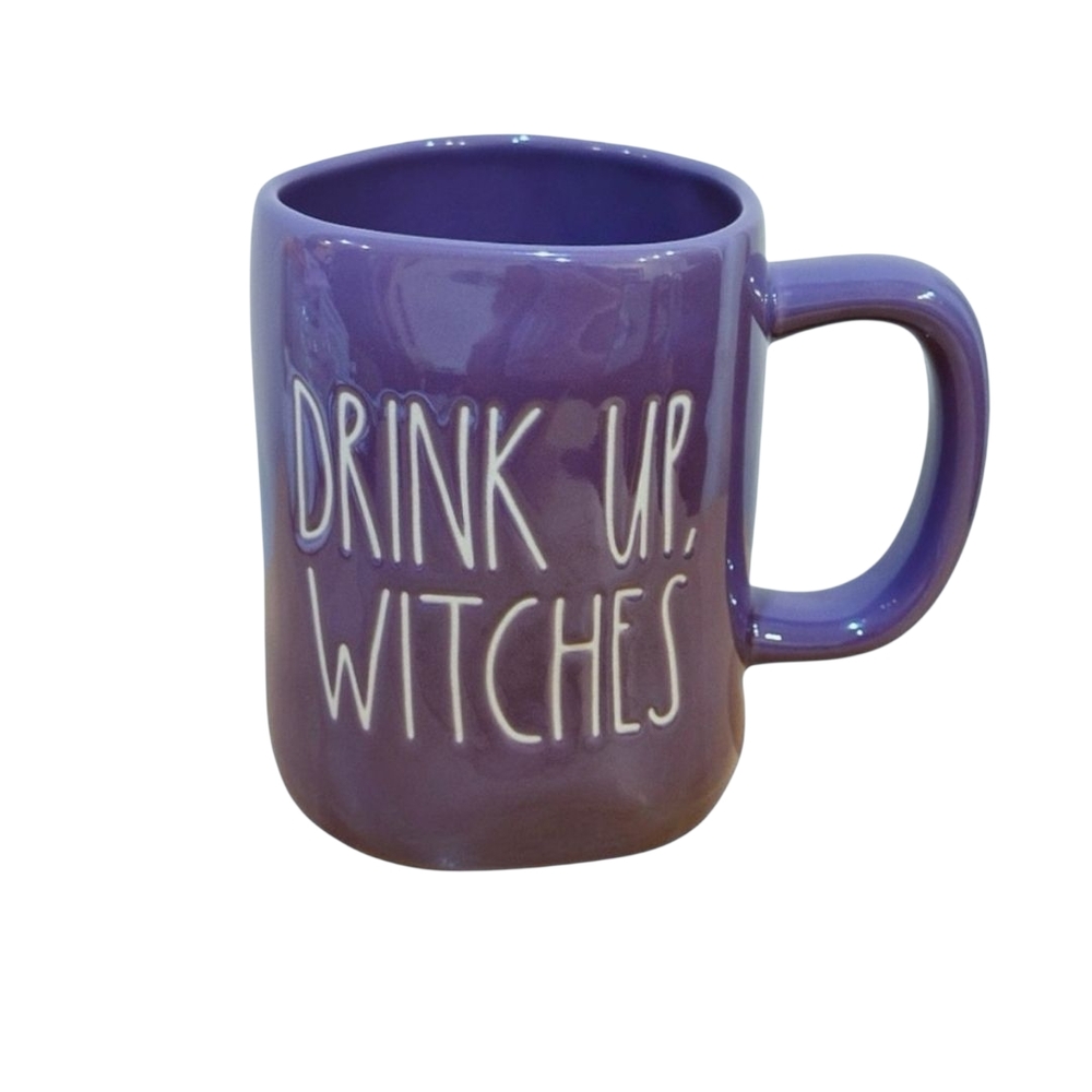 Rae Dunn Purple Iridescent Drink Up Witches Ceramic Coffee Mug
